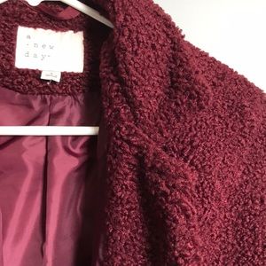 A New Day Sherpa Maroon Coat